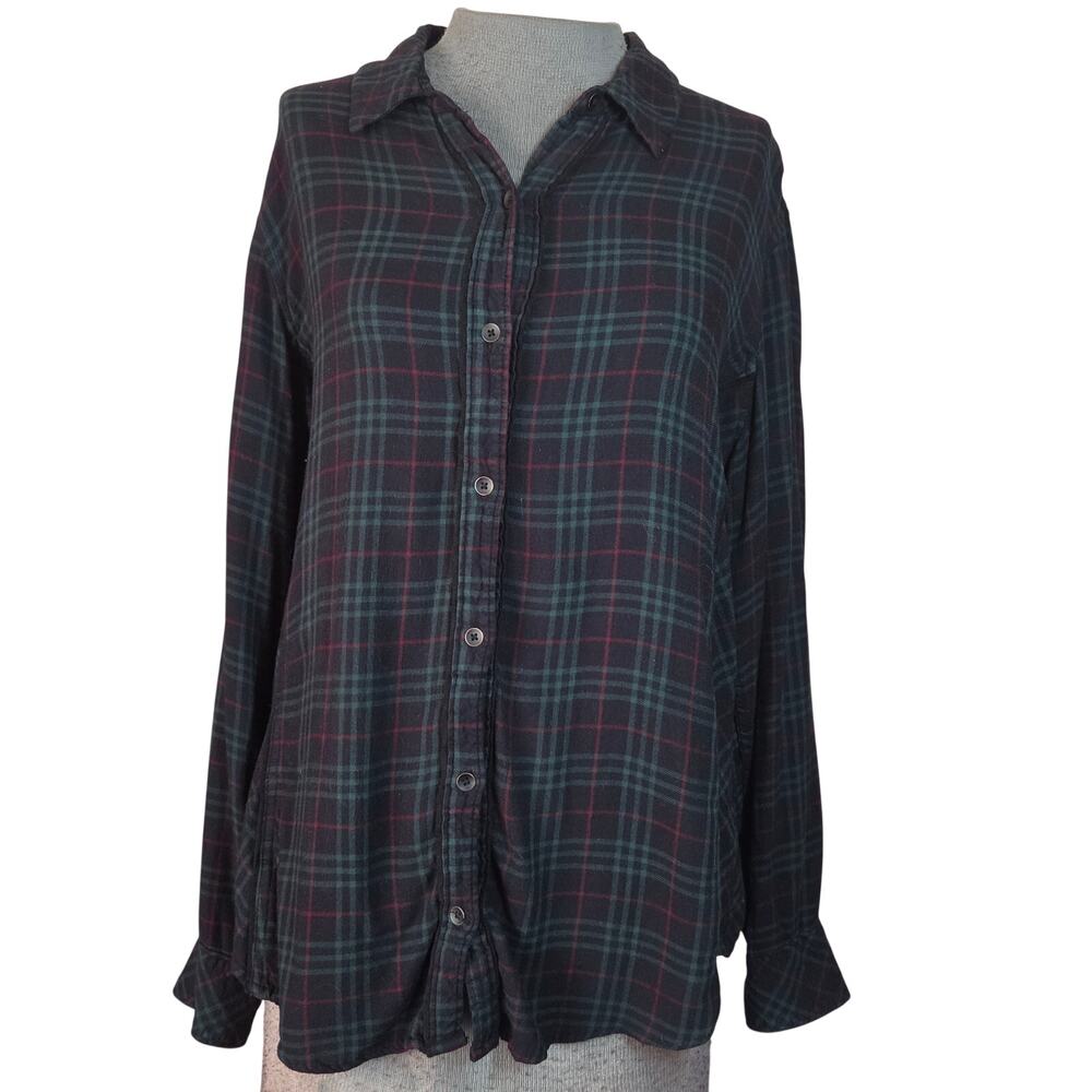 Plaid Button Down Flannel Size Large